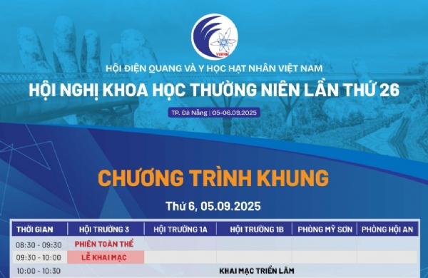 Chương trình khung của Hội nghị khoa học thường niên lần thứ 26 (VSRNM 2025)