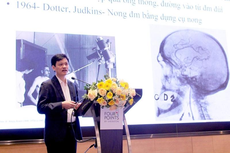 PGS.TS. Vũ Đăng Lưu - Đại diện Hội Điện quang và y học hạt nhân Việt Nam phát biểu tại hội thảo